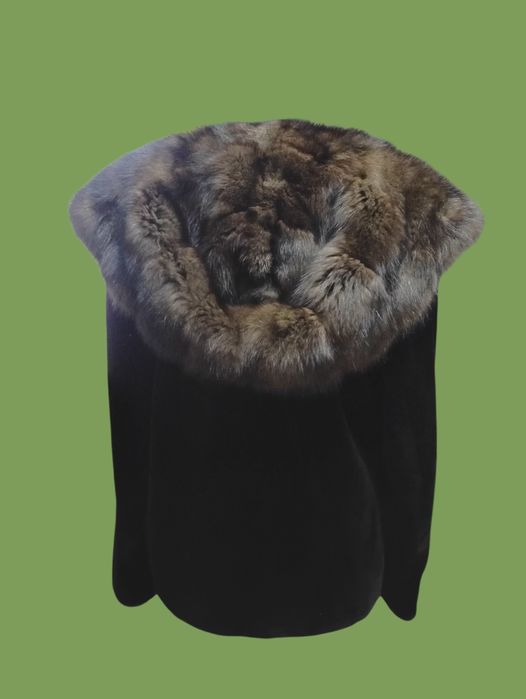 Nafa. Ог 110см.Норковый полушубок, шуба с соболем. Норковая шуба