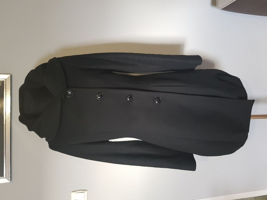 Czarny elegancki płaszcz, rozm. 38. Stan idealny