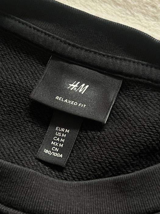 H&M (M) Relaxed Fit Black Man чоловічий світшот чорний плотний оригіна