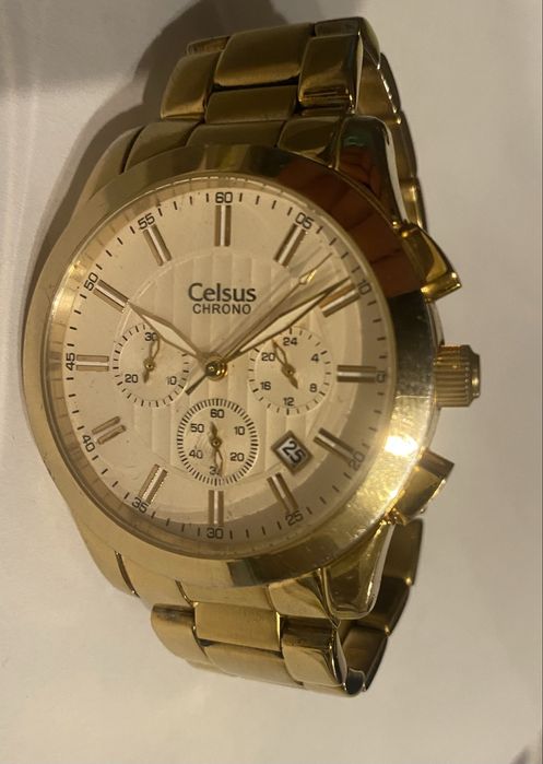 Relógio Celsius Chrono Dourado – Elegante e em Bom Estado Geral