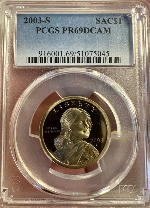 Монета 2003 1 доллар Сакагавеи PCGS PR69 Dcam