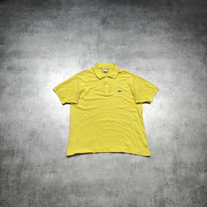 MĘSKA Koszulka Polo Elegancka PREMIUM Lato Żółta Bawełna Lacoste Haft