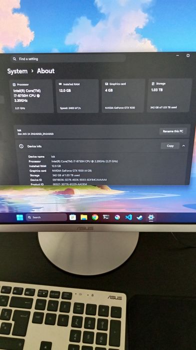 ASUS Zen AiO 24 ZN242GD - gtx 1050