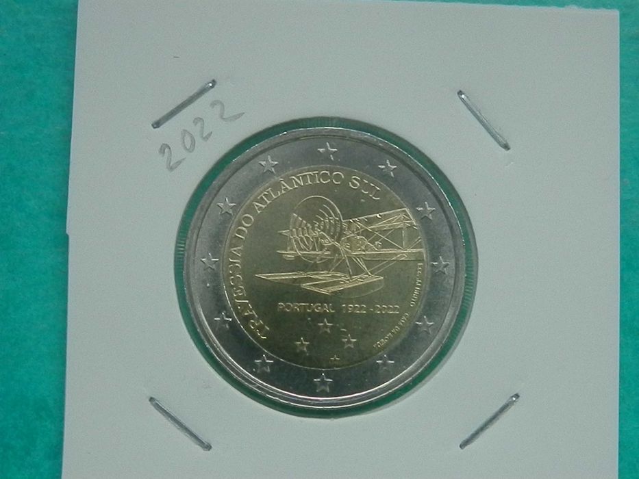 1112 - Euro: 2,00 euros 2022 "Cent. Travessia Atlântico", por 2,50