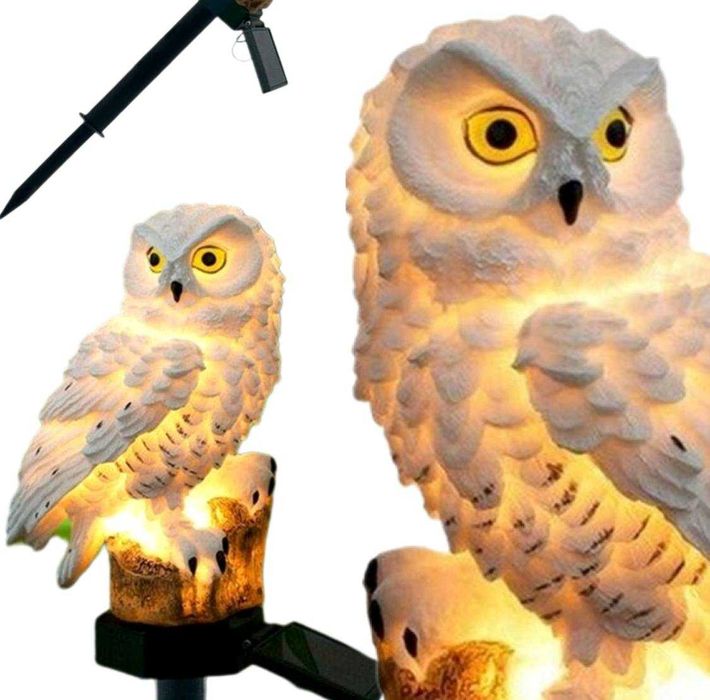 LAMPA SOWA lampy solarne wbijane do ziemi lampa figurka led 2szt