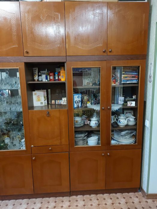 Антресоль на 2двері 88см Тумбочка Коричнева Шафа Лакований Міцний Шкаф