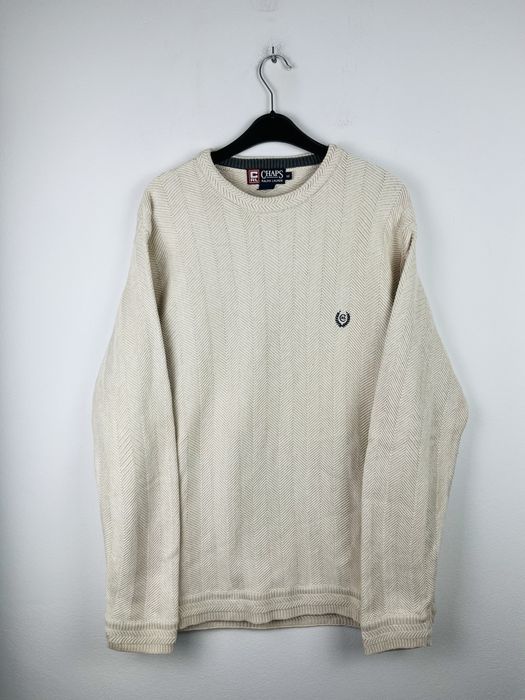 Kremowy vintage sweter męski Chaps Ralph Lauren rozmiar M fit L retro