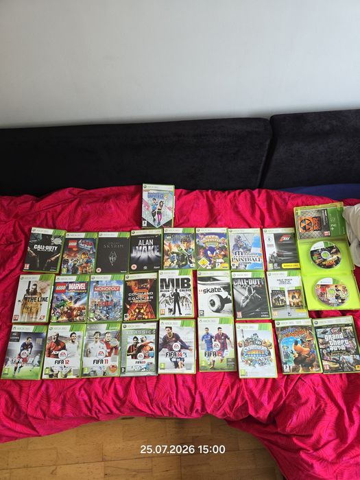 Konsola Xbox 360 S Console 1439,sprawna,po serwisie,2 pady 28 gier