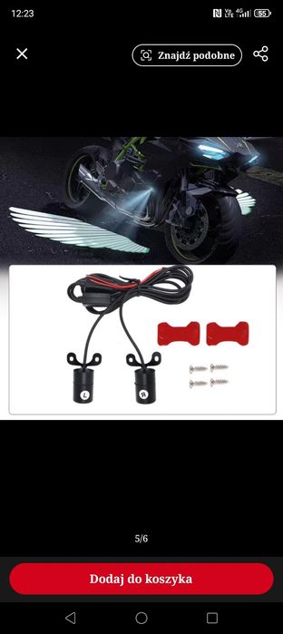 Oświetlenie dodatkowe skrzydła anioła  moto skuter quad