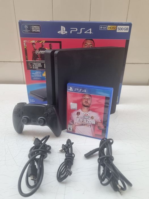 Ps4 slim 500Gb + comando  +  Fifa 20 + Caixa - Tudo IMPECÁVEL  !!