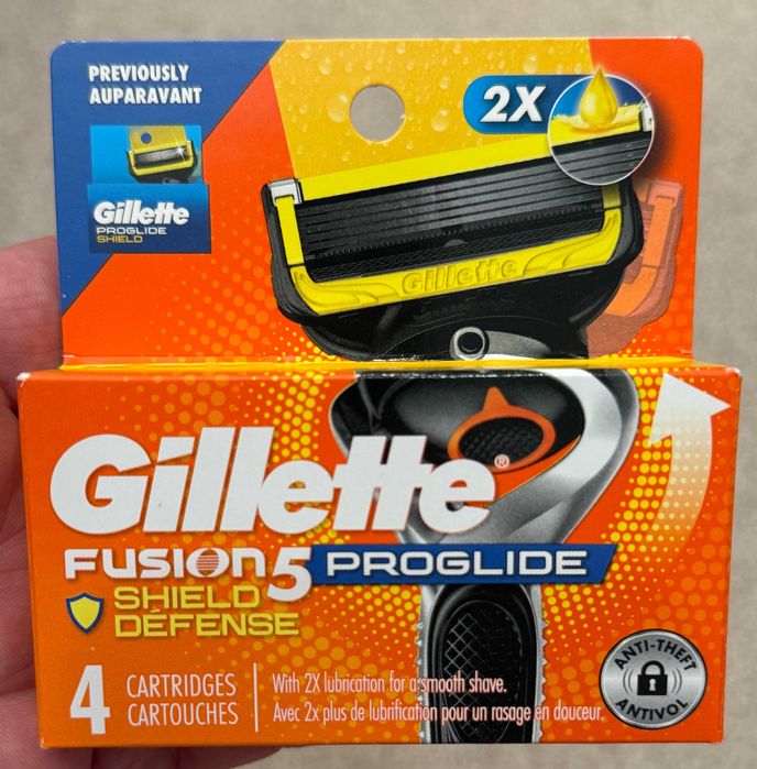 Оригинал 100% США Gillette  PROSHIELD,CHILL 4шт лезвия картриджи Лосон