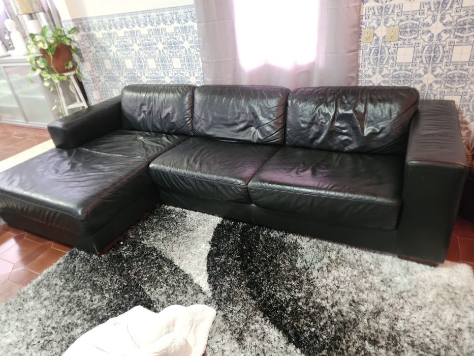 Vendo sofa em pele verdadeira