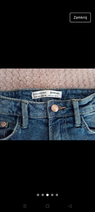Szorty dżinsowe, krótkie spodenki jeansowe wysoki stan Stradivarius 32
