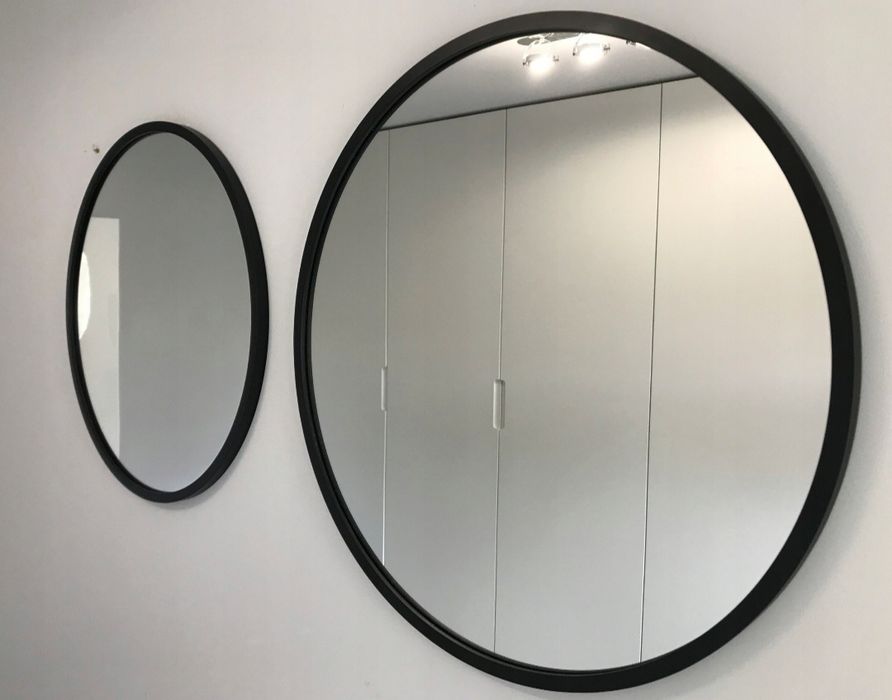 Nowe lustro LOFT 40 cm – czarna rama, eleganckie wykończenie