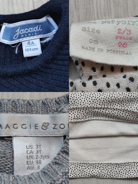 Світшот Zara, гольф Jacadi, світерок George на дівчинку на 2-3 роки свитшот свитер
