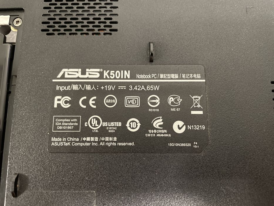 Ноутбук ASUS K50IN
