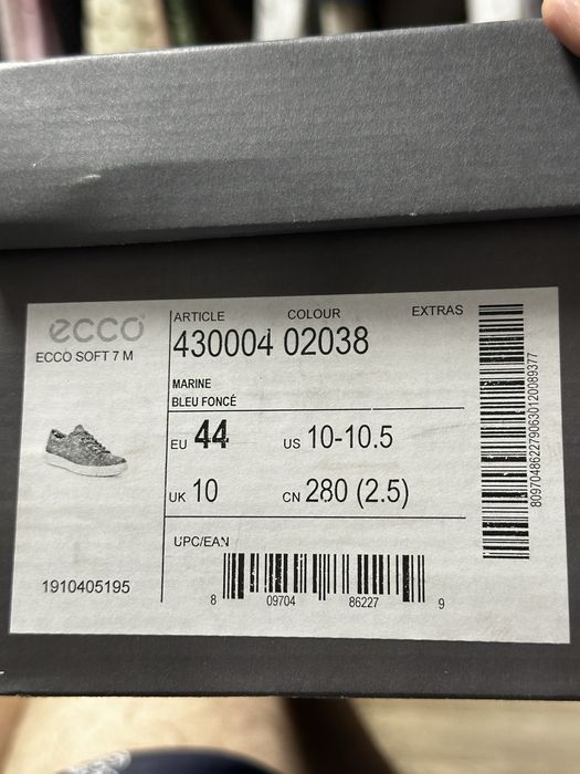 Мужские кеды кроссовки ecco soft 7 м