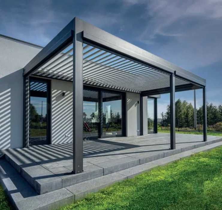 Pergola lamelowa zadaszenie tarasu ogród zimowy poliwęglan szkło 5 x 3