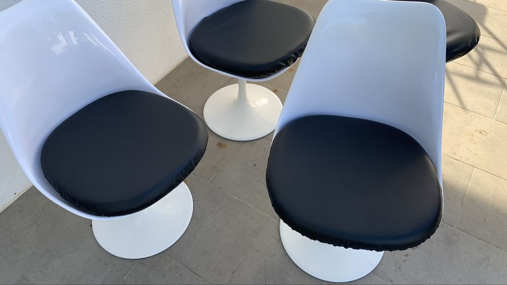 4 Cadeiras Tulipa Aluminio