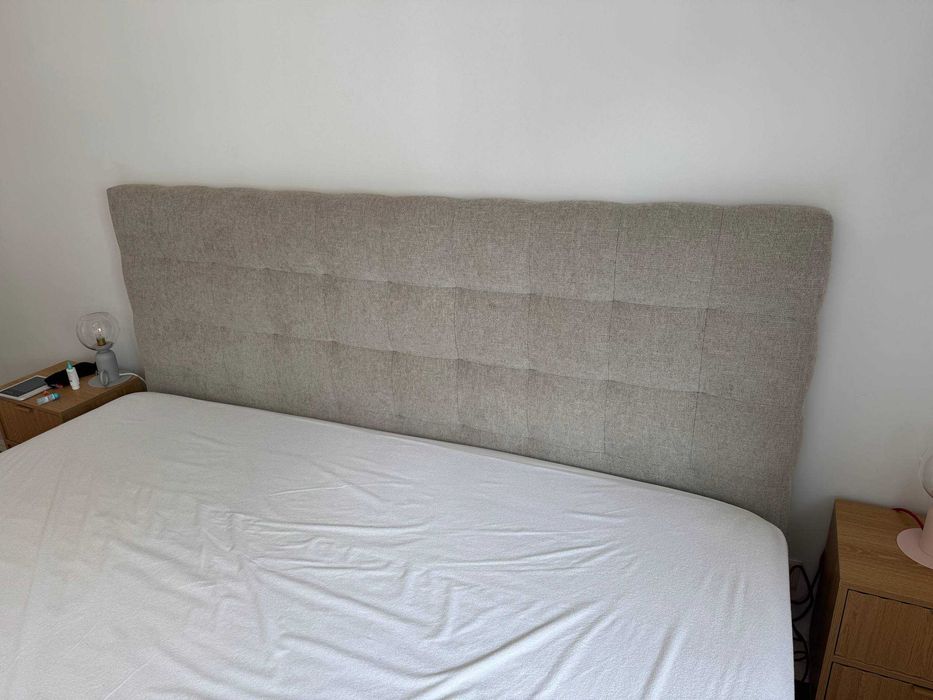 Cama 200x200 + colchão viscoelástico 28cm + cabeceira