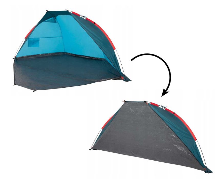 Namiot plażowy z zamykanym przodem koc mata plażowa UV 60