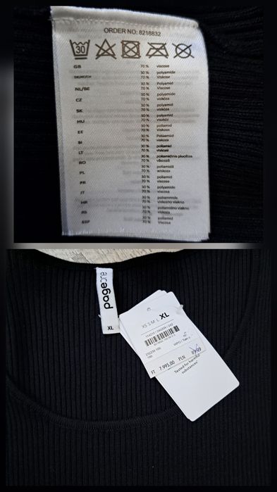 Sukienka dzianinowa damska - rozm XL - kolor czarny