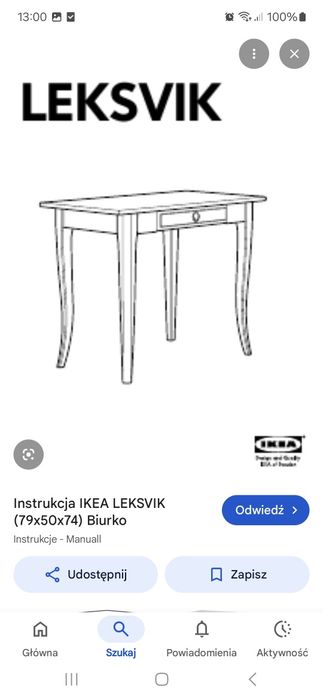 Biurko toaletka ikea leksvik dla ucznia
