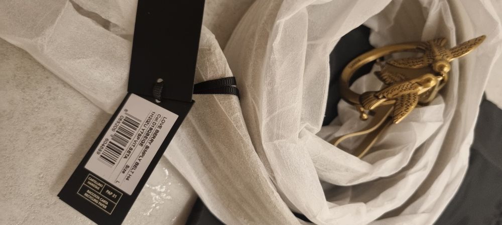 Pinko pasek nowy Sand beżowy antique Gold L
