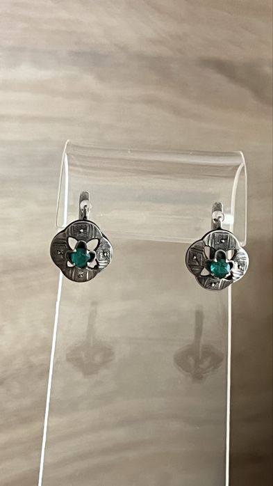 Винтажные серебряные серьги СССР 875