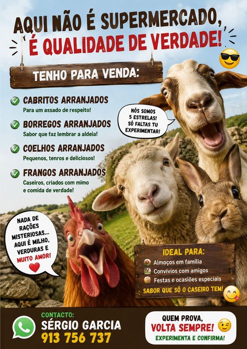 Cabritos,borregos,coelhos,frangos