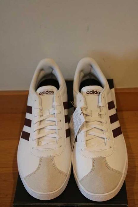 Sapatilhas Adidas VL Court Branco & Castanho Tamanho 42 (Novas)