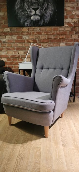 Sprzedam Fotel uszak skandynawski Szary jak nowy