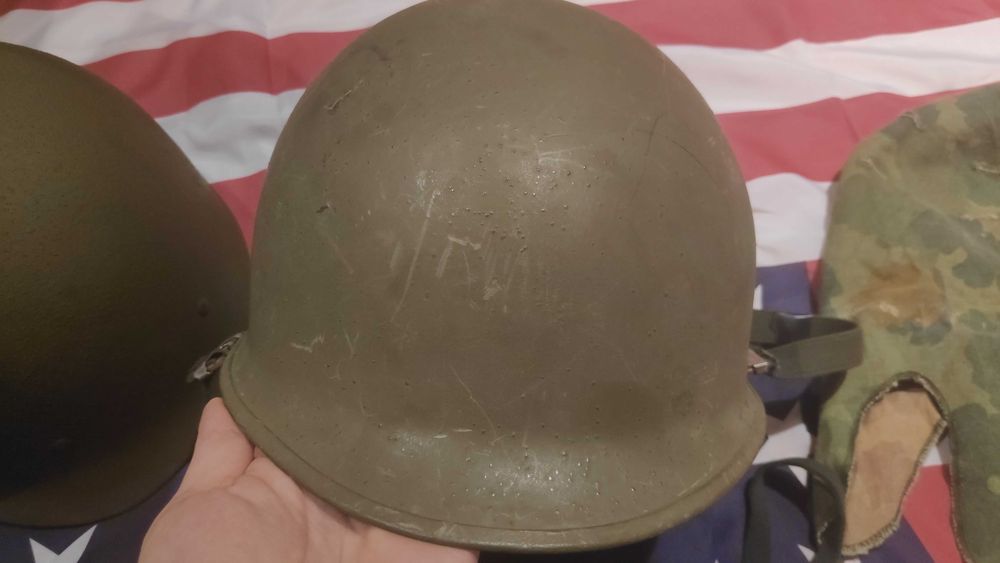 Hełm M1 z pokrowcem Mitchell i linerem US Army Nam era