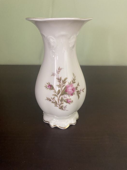 Wazon Syg. Rosenthal Germany Moliere Ecru Porcelana Róże