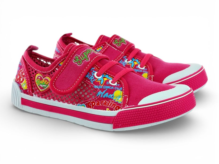 Tenisówki dziecięce fuksja buty sportowe na rzep 6226 rozm. 33