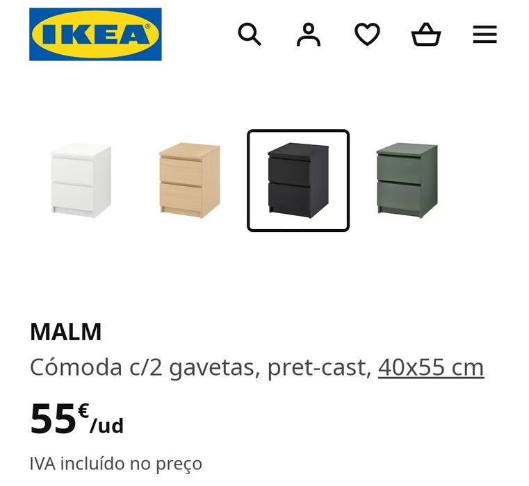 Cómoda Malm 2 gavetas