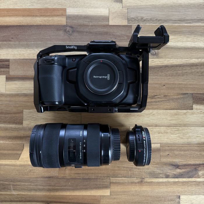 BMPCC 4k + Sigma 18-35 1.8 + Viltrox ZESTAW