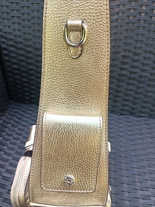 Сумка кожаная золото Karya