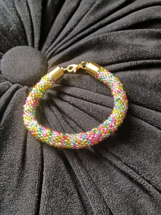 Bransoletka ze szklanych z koralików handmade