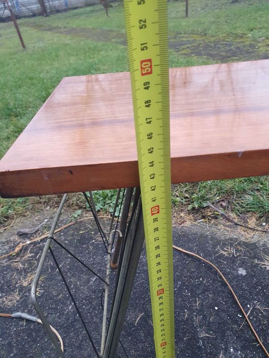 Lampa nocna stojąca z stolikiem PRL vintage