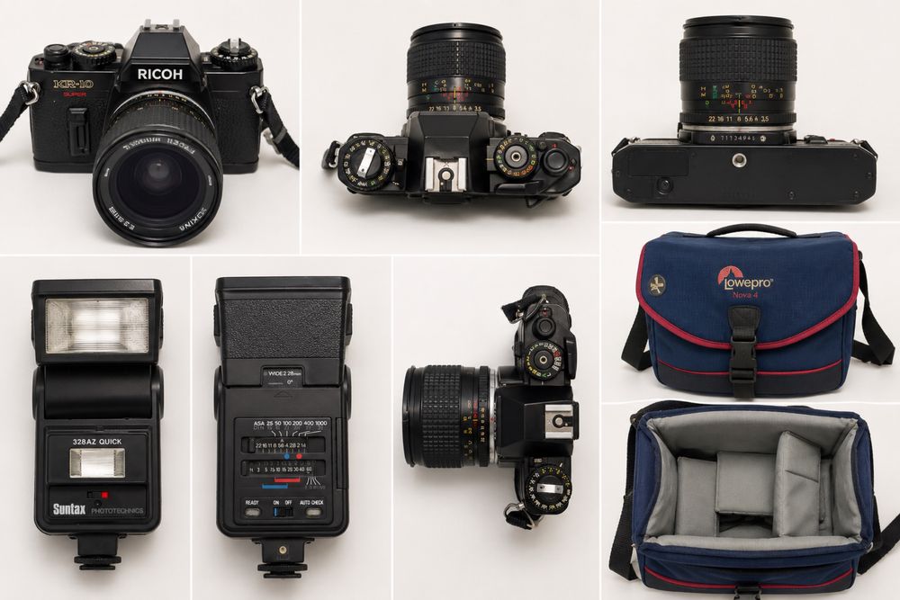 Ricoh KR-10 Super + Tokina 28-70mm + Flash + Mala Lowepro