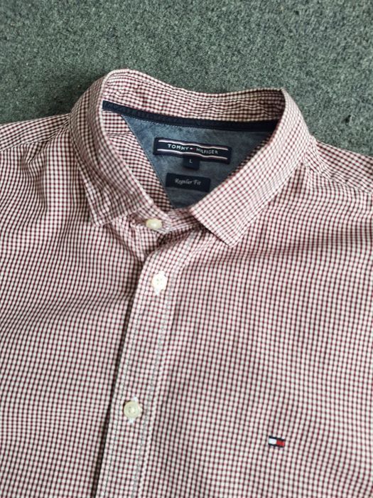 Класична червона чоловіча сорочка в клітку Tommy Hilfiger L-XL