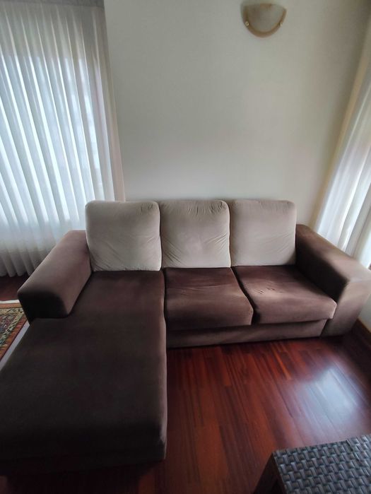 Sofá chaise longe em tecido