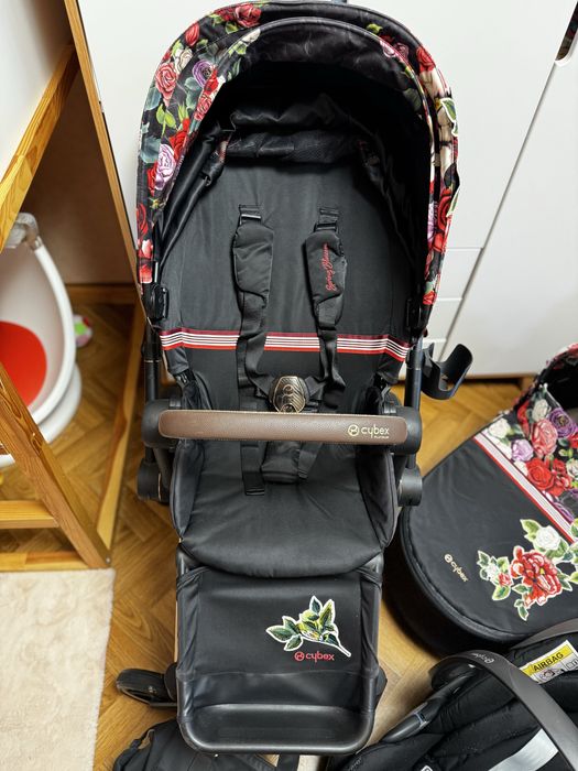 Коляска 3 в 1 cybex priam spring blossom прогулянка+люлька+автокрісло