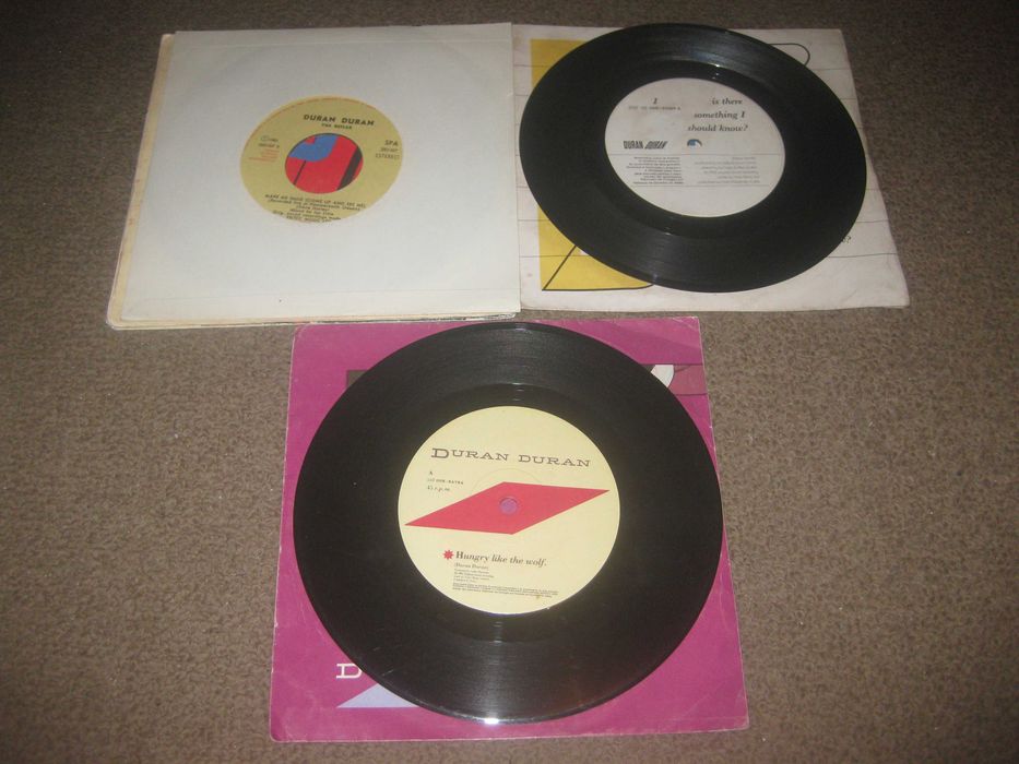 3 Discos em Vinil Single 45 rpm dos Duran Duran