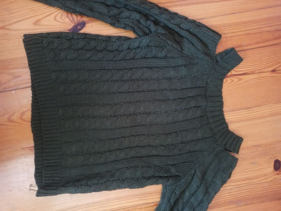 Sweter damski ciemnozielony