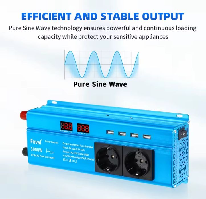 Розпродаж! Інвертори 12В 3000 Вт