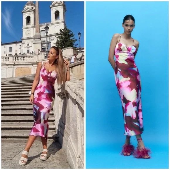 Платье слип в бельевом стиле Zara сарафан