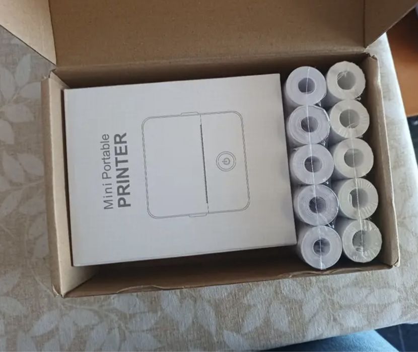 Mini impressora termica + 13 rolos papel