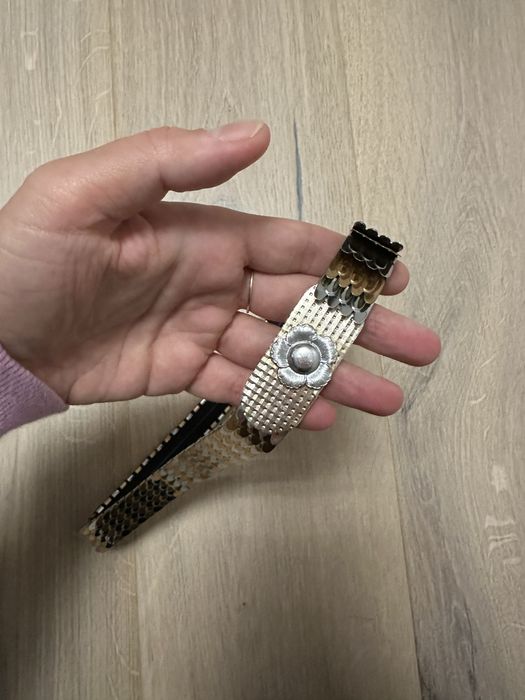 Ефектний вінтажний металевий пояс-резинка "луска" (scale belt)